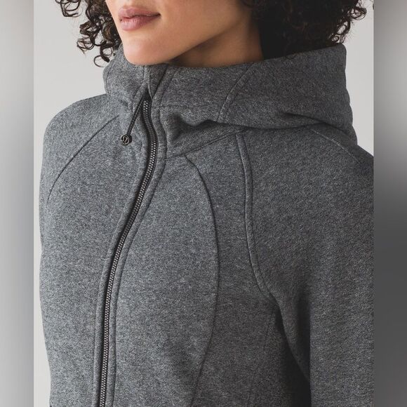 EUC Lululemon Scuba Hoodie *Light Cotton Fleece - Heathered Speckled Black - Picture 10 of 13